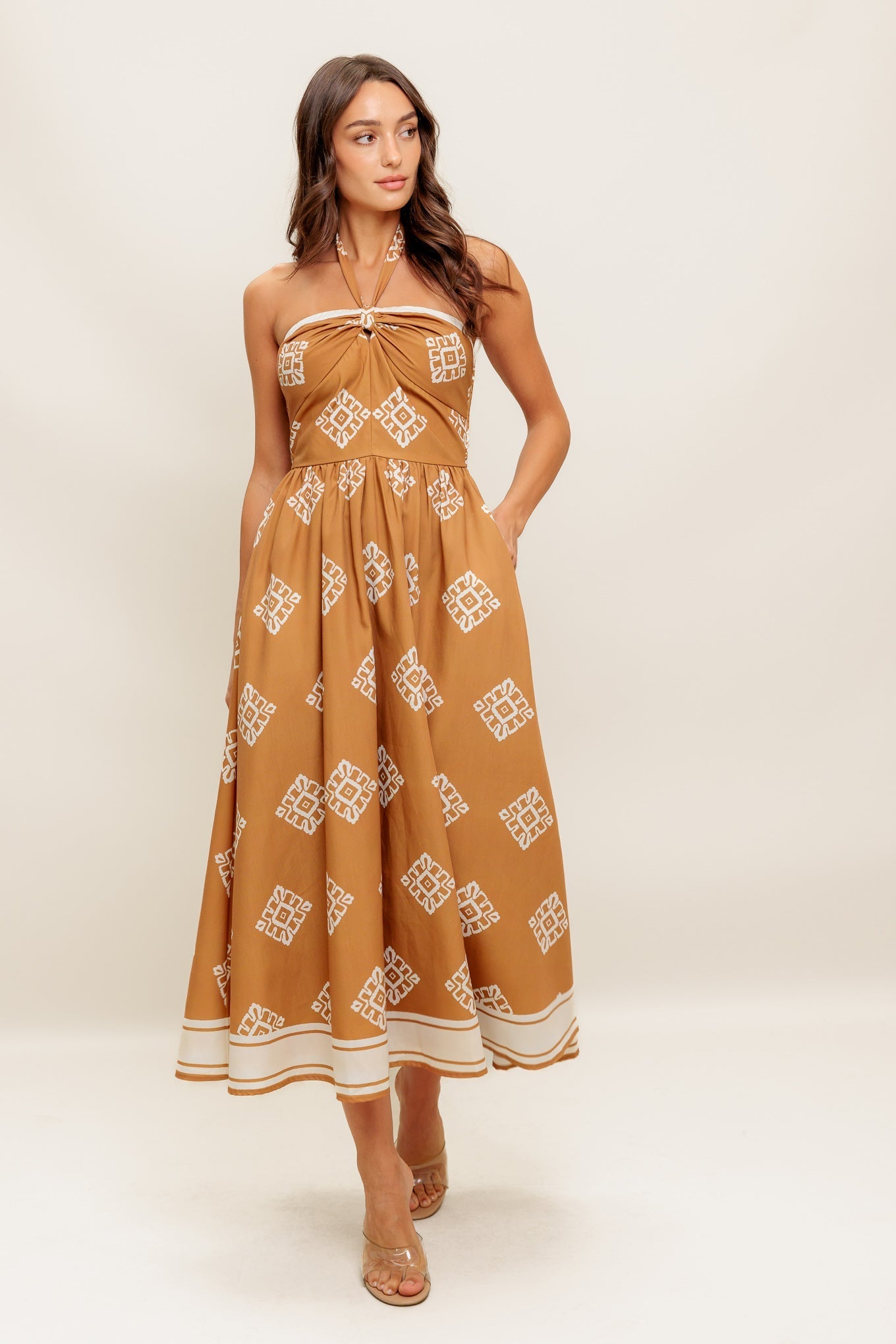 OASIS STORY WOVEN MIDI DRESS Flying Tomato